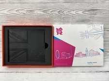 Olympics London 2012 Memorabilia Black Leather Wallet Boxed PK