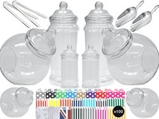 Various Plastic Sweet Jars x8