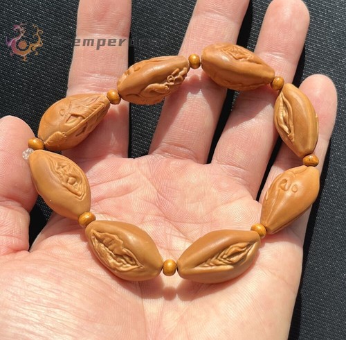 Olive nut carved bracelet - nut,