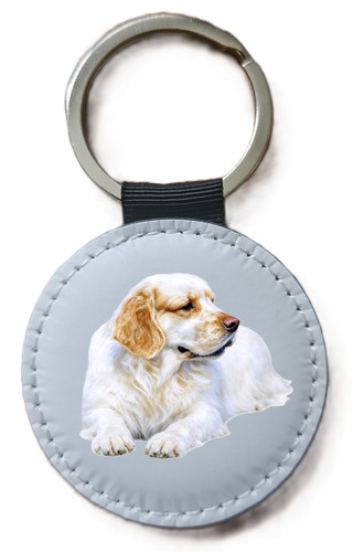 Clumber spaniel keyring - spaniel,