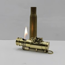 Old-Fashion 12.7 Caliber Bullet Kerosene Lighter Retro Rare Trench Pipe Lighter