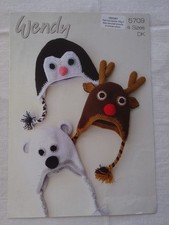 CROCHET  ANIMAL HATS CROCHET  PATTERN   4 SIZES    DK
