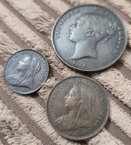 Queen victoria penny half - penny,