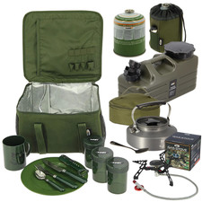 NGT FISHING BREW KIT MUGS POTS FISHING BAG KETTLE STOVE GAS COOKING BUNDLE