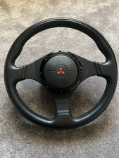 Mitsubishi EVO Evolution Lancer 7 8 9 Black Leather Steering Wheel JDM MR FQ 