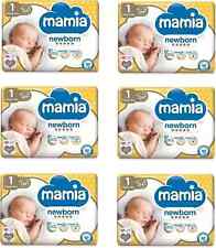 Mamia Newborn Nappies Size 1 Baby Pack Of 6  5kg 6 X 24 -144 Nappies In Total
