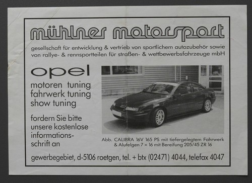 Brochure opel calibra mühlner - calibra,