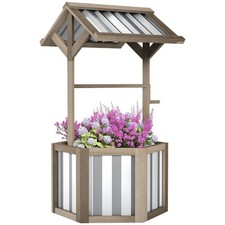 Wooden Wishing Well Planter