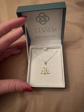 Celtic Lands Sterling Silver GOLD PLATE KNOTWORK PENDANT new