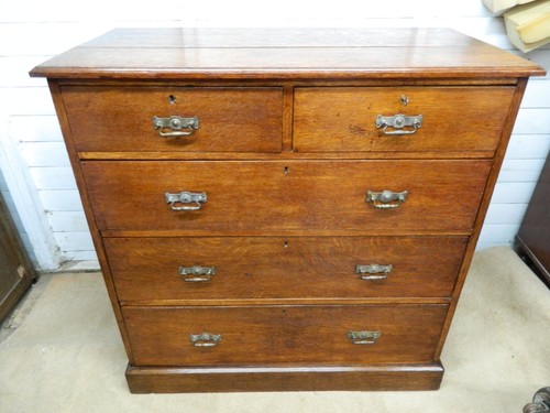 Victorian solid oak chest - victorian, of