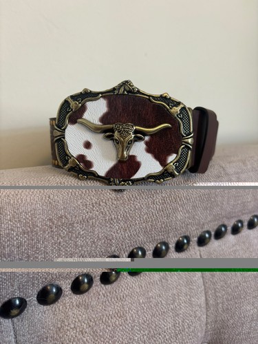 Western faux leather cow - faux, print