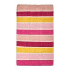 Cotton Chenille Stripe Rug Pink Beige Red Yellow, 45x70cm, Washable Mat