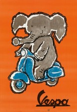 Vintage poster vespa scooter - vintage,