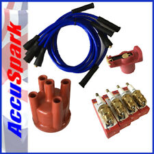 Ford Pinto Accuspark Spark Plugs ,Cap+Red Rotor+BLUE leads For Bosch (Cold)