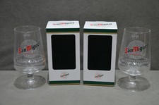 2x San Miguel One Pint 20oz Beer Chalice Glass New CE M20 Christmas Gift In Box