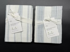 POTTERY BARN HAWTHORN STRIPE SET OF 2 KING SHAM BRAND NEW BLUE