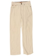 HUGO BOSS Mens Straight Casual Trousers W29 L30 White Linen DW17