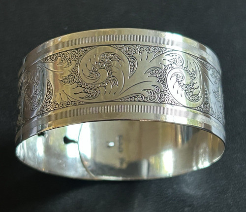 Sterling silver buckle bangle - sterling,