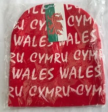 Red Welsh Beanie Cap  with an
