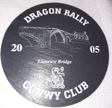 2005 DRAGON RALLY SLATE COASTER ENGRAVED WELSH ALE BEVERAGE DRINK