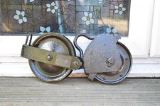 Heavy Duty Gin Wheels X 2 Scaffolding Pulley Blocks Load 2 CWT Weldwell (J)