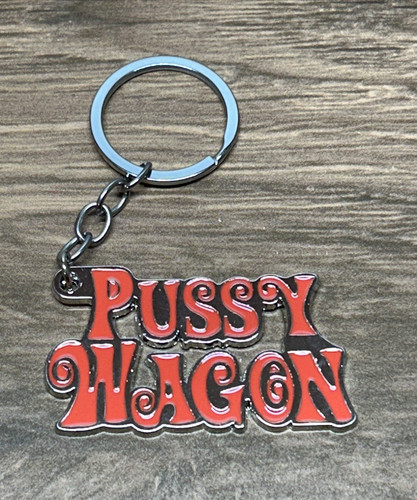 Pussy wagon metal key chain - key,