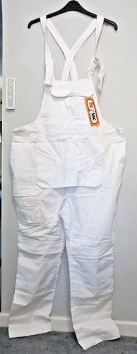Bib brace overalls white - bib,