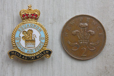 A RAF 101 Squadron gilt and enamel pin back badge, maker R E V Gomm