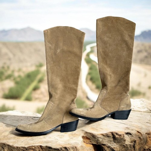Zara tan suede knee - tan, knee-high