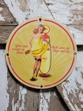 VINTAGE SHELL PORCELAIN SIGN