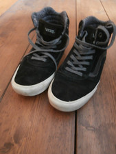 Women's Vans Trainers UK Size 6 Black Suede High Top Half Cab 