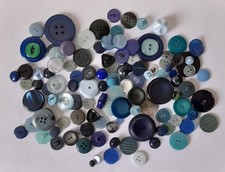 Bulk Bag of Used Blue Buttons