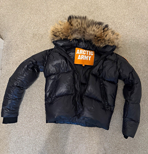 Arctic army black puffer - army,