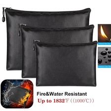 Fireproof Waterproof Document Bag Secret File Protect Pouch Cash Money Safe Box