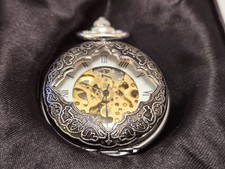 Silver plated pocket watch - silver,