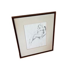 Vintage Framed Pencil Drawing