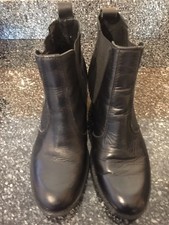 Ladies Winter Kangol Black Leather Boots Size 5
