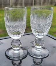 WATERFORD IRISH CRYSTAL 2 x COLLEEN PATTERN LIQUEUR DRINKING GLASSES