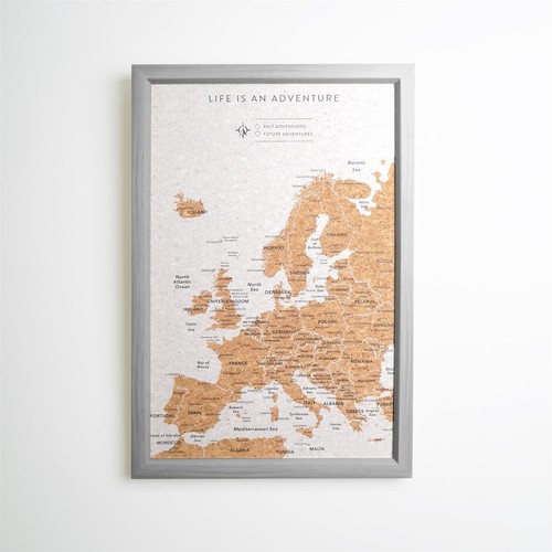 Splosh europe travel map - travel, pin
