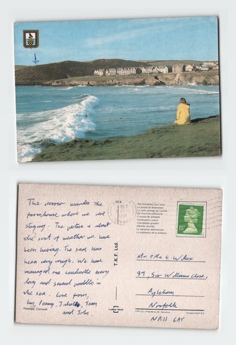 Vintage postcard polzeath - vintage,