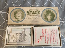 THE STAGE Original card game 1904 CM CLARK MASS. in BOX WITH RULES actor actress