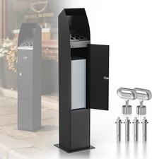 Standing Cigarette Bin Outdoor, Smoking Bin, Heavy Duty Steel Wall Mounted