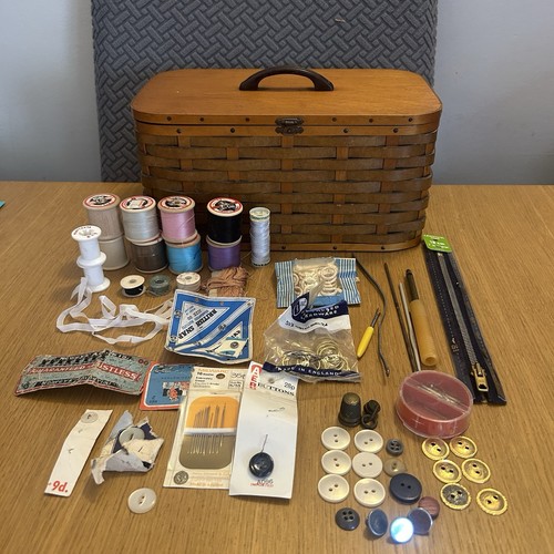 Vintage sewing basket box - vintage,