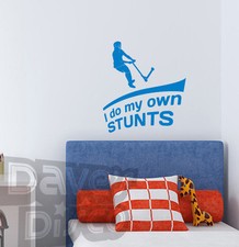 I do my OWN STUNTS scooter eat sleep scoot boys bedroom wall art sticker decal