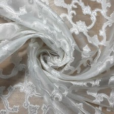 Organza Floral Jacquard Brasso Material Craft Dress Costume Fabric 44" By Mete