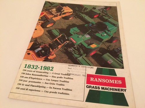 Ransomes grass machinery - ransomes, 1982