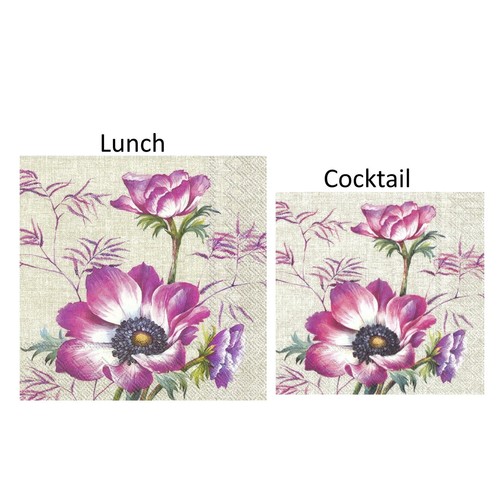 Ava linen pink - floral, paper