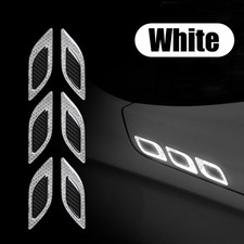 6Pcs Car Bumper Vent Edge 3D Reflective Stickers Carbon Fiber Cover Accessories