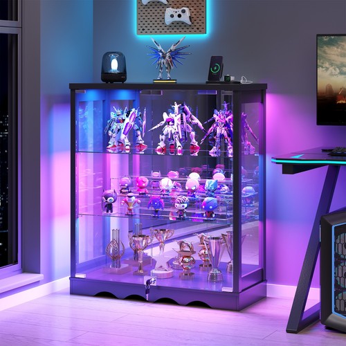 Glass display cabinet with - with, rgb