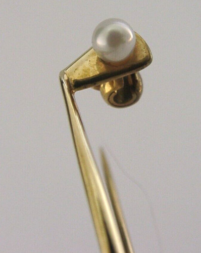 9ct gold pearl golfing pin - 9ct, &